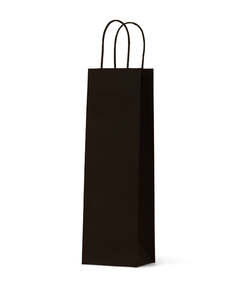 Brown Kraft Wine Bags: Black Kraft Single Wine Bag - 100/ctn