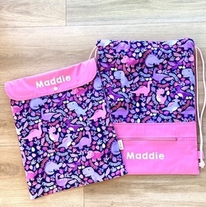 Products: Dino pink, Personalised Swim Bag - Collections – bee Moore