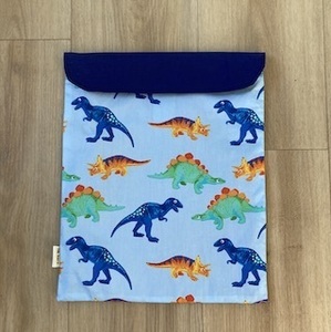 Light Blue Dino, Personalised Book Bag - Collections – bee Moore