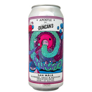 Unclassified: Duncan's x Apostle San Mala Blueberry, Chilli & Szechuan Smoothie Sour 440mL
