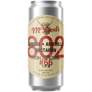 McLeod's 802 #66 Fresh Unfiltered IPA 440mL