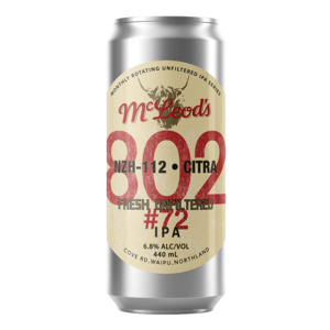 McLeod's 802 #72 Fresh Unfiltered IPA 440mL