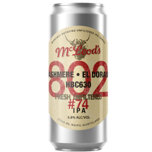 McLeod's 802 #74 Fresh Unfiltered IPA 440mL