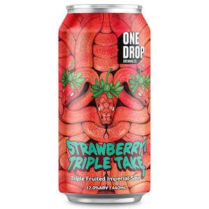 Craft Beer From Australia: One Drop Brewing Strawberry Triple Take Triple Fruited Imperial Sour 440ml
