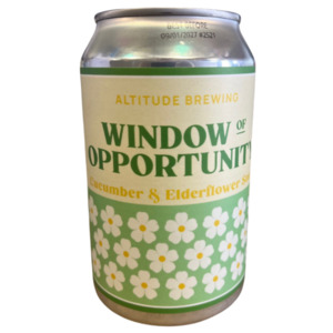 Sour Beer: Altitude Brewing Window of Opportunity Cucumber & Elderflower Sour 330ml