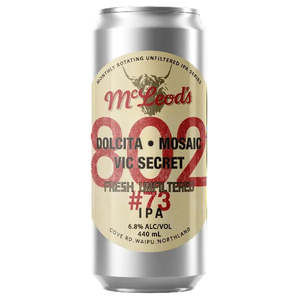 Hazy Ipa: Mcleod's 802 #73 Unfiltered Hazy IPA 440ml