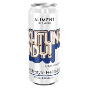 Beer: Aliment Brewing Achtung, Andy! Munich-style Helles Lager 500ml