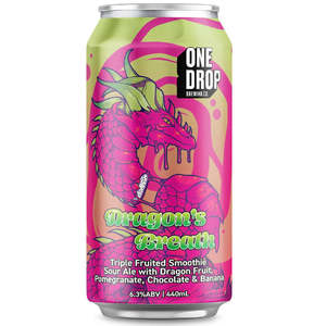 Sour Beer: One Drop Brewing Dragons Breath Triple Fruited Smoothie Sour 440ml
