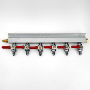 6 Output / 6 Way Manifold Gas Line Splitter with Check Valves (1/4″ thread, MF&hellip;