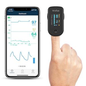 Health Wellbeing: Finger Pulse Oximeter With App