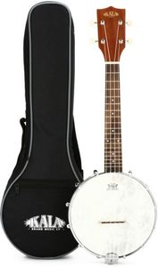 Misc. Instruments: Kala- Natural Mahogany Banjo Concert Ukulele with bag