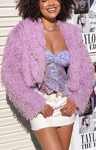 Lilac Love: Amy Purple Fringe Jacket
