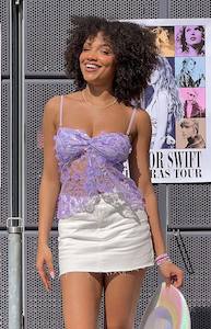 Isabella Purple Sequin Strapless Top