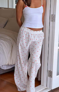 Loungewear: Alexea Cherry Print Pajama Pants