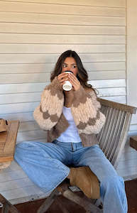 Cardigans: Ryley Brown Knit Cardigan