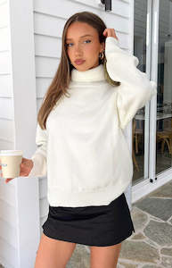Knitwear: Love Lies Cream Sweater