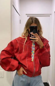 Jackets Coats: Lioness Vista Crimson Bomber Jacket