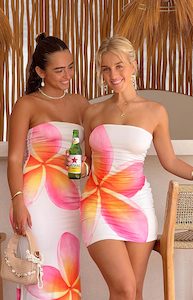 Back In Stock Dresses: Pollen White Frangipani Mini Dress