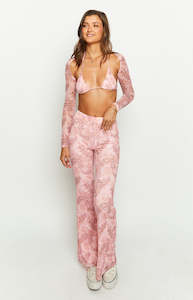 Animal Print: Main Act Pink Swirl Snake Print Pants