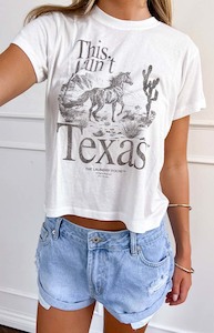 The Laundry Room This Ain't Texas Stallion White Tee