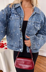 Denim Dazzle Pearl Mid Wash Denim Jacket