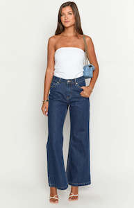 Lenny Dark Blue Denim Flare Jeans