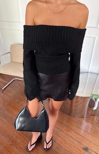 Joey Black Off Shoulder Sweater