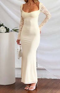 Bridesmaid Dresses: Orlanda Cream Maxi Dress