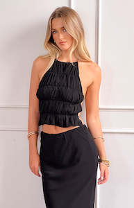 Back In Stock Tops: Uma Black Crop Top