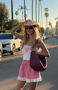 Ottilie Red Gingham Mini Skirt