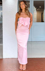 Christmas Dresses: Viar Pink Bow Maxi Dress