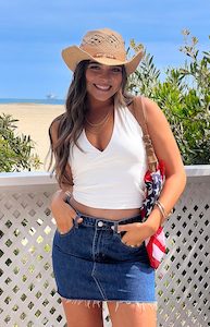 Amora White Crop Top