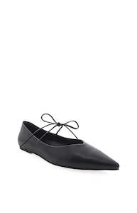 Satin Clothing: Billini Haruna Black Ballet Flats