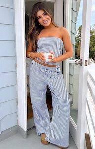 Flo Navy Stripe Wide Leg Pants