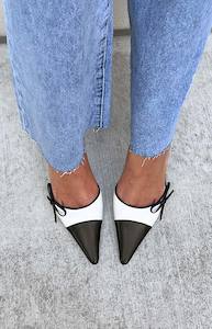 Tony Bianco Shirley Bone and Black Heels