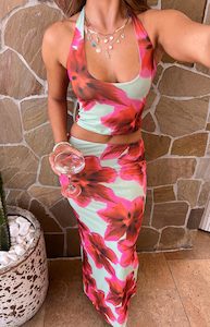 Back In Stock Bottoms: Elsa Green Floral Maxi Skirt