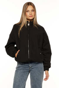 Puffer Jackets: Ace Black Oversized Puffer Jacket
