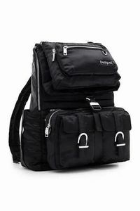 Desigual Black XL Backpack w Detachable Pockets