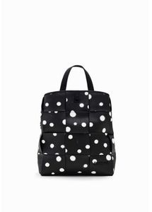 Desigual Backpack Beija Flor: Desigual Black/White Droplets Woven Backpack