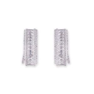Bianc Bracelets Beija Flor: Bianc Baguette CZ Half Hoop Silver