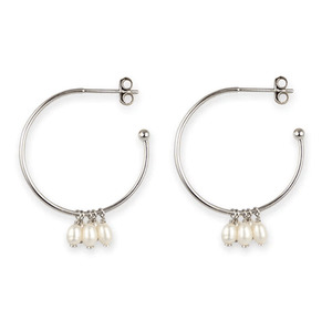 Bianc Bracelets Beija Flor: Bianc Cluster FWP Hoop Earrings