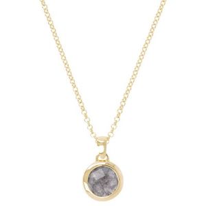 Bronzallure Golden Grey Quartz Necklace