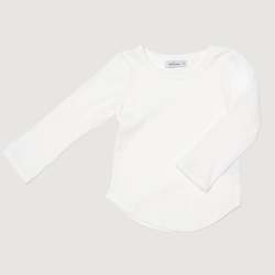Tops: Ribbed Long Sleeve Top - White