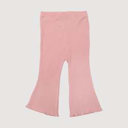 Bottoms: Ribbed Bell Bottoms - Musk Pink