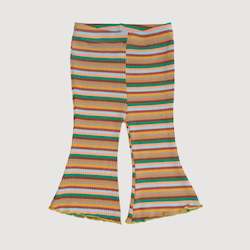 Bottoms: Ribbed Bell Bottoms - Tan Stripes