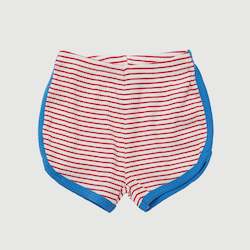 Signature Ribbed Essentials: Retro Ribbed Shorts - Red Stripes