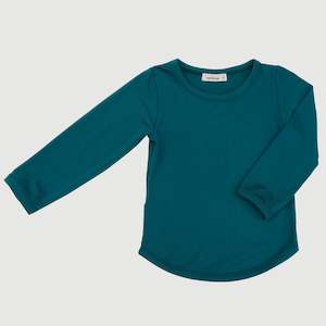 Jumpsuits: Bamboo Long Sleeve Top - Teal