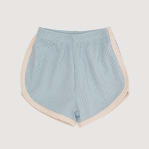 NEW COLOUR Retro Ribbed Shorts - Duck Egg Blue