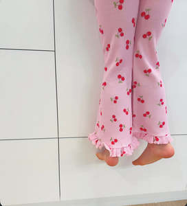 Cherry Waffle Ruffle Flares