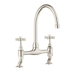 Traditional Kitchen Bridge Mixer Tap -  Cross Handles